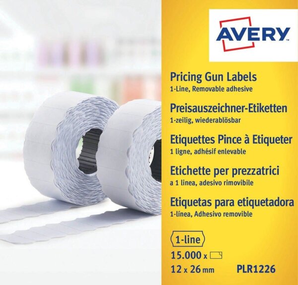 AVERY Zweckform Preisetiketten weiß ablösbar 26,0 x 12,0 mm, 10 Rollen
