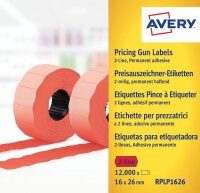 AVERY Zweckform Preisetiketten leuchtrot permanent 26,0 x...