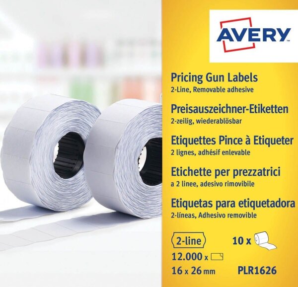 AVERY Zweckform Preisetiketten weiß ablösbar 26,0 x 16,0 mm, 10 Rollen