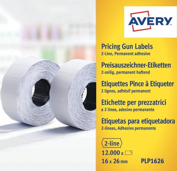 AVERY Zweckform Preisetiketten weiß permanent 26,0 x 16,0 mm, 10 Rollen