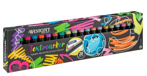 WESTCOTT Textmarker farbsortiert, 20 St.