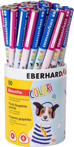 EBERHARD FABER Colori Bleistifte B blau/weiß/pink, 50 St.