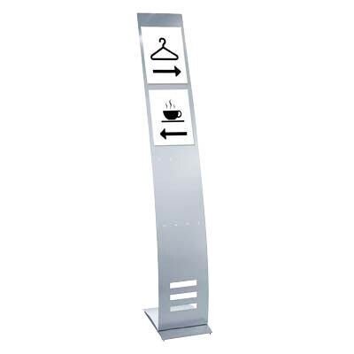 Kerkmann Prospektständer ohne Fächer tec-art schmal silber DIN A4 26,0 x 46,0 x 165,0 cm, 1 St.