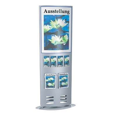Kerkmann Infosäule tec-art Säule Size silber DIN A4, 1/3 DIN A4 6 Fächer 77,0 x 30,0 x 185,0 cm, 1 St.