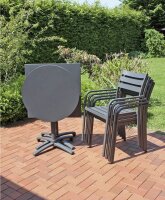 Garden Pleasure Gartenstühle mit Armlehnen Treviso anthrazit, 2 St., 2 St.