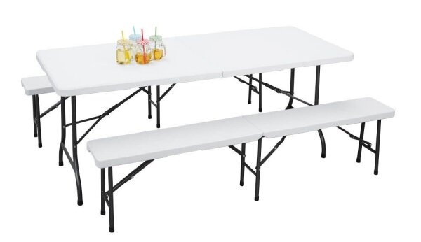 Garden Pleasure Sitzgruppe Mufaro, dunkelgrau Kunststoff, Metall, 3-teilig