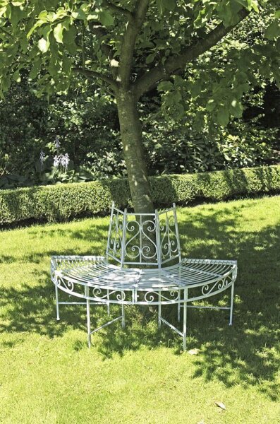 Garden Pleasure Baumbank Varda 950396 weiß Metall 124,0 cm