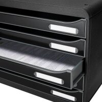 Exacompta Schubladenbox Big-Box Plus quer Classic  schwarz 308714D, DIN A4 quer mit 5 Schubladen, 1 St.