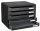 Exacompta Schubladenbox Big-Box Plus quer Classic  schwarz 308714D, DIN A4 quer mit 5 Schubladen, 1 St.