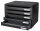 Exacompta Schubladenbox Big-Box Plus quer Classic  schwarz 308714D, DIN A4 quer mit 5 Schubladen, 1 St.