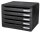 Exacompta Schubladenbox Big-Box Plus quer Classic  schwarz 308714D, DIN A4 quer mit 5 Schubladen, 1 St.