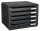 Exacompta Schubladenbox Big-Box Plus quer Classic  schwarz 308714D, DIN A4 quer mit 5 Schubladen, 1 St.