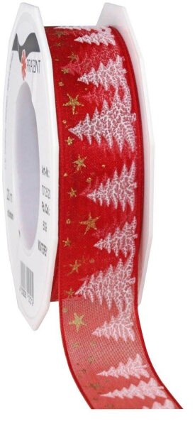 PRÄSENT Geschenkband Monterey seidenmatt rot 25,0 mm x 20,0 m
