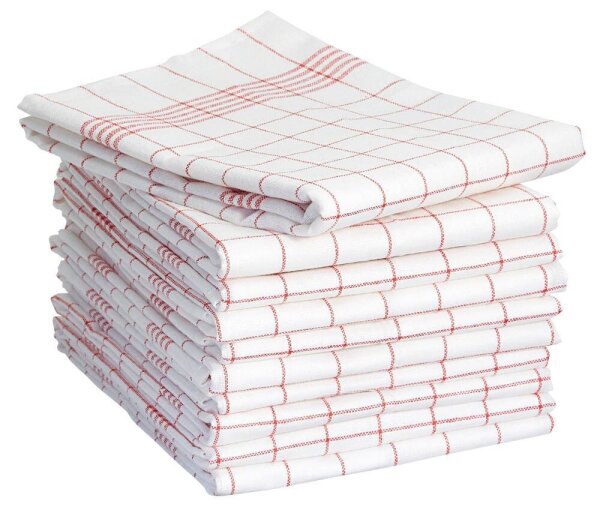 Dyckhoff Geschirrtücher Karo rot 50,0 x 70,0 cm, 10 St.