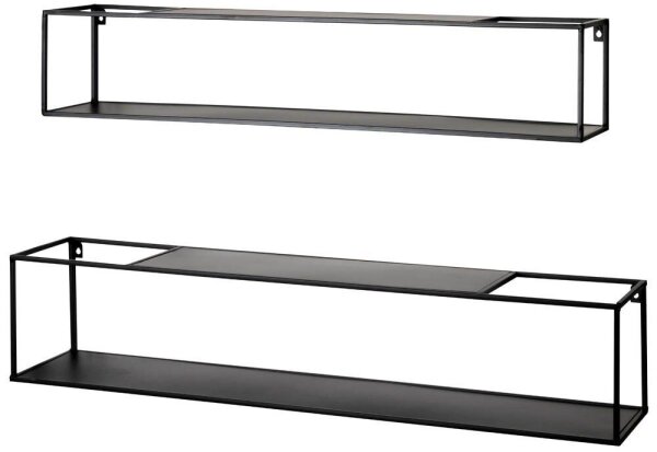 HAKU Möbel Wandregale-Set schwarz 85,0/95,0 x 17,0/20,0 x 17,0/20,0 cm, 2 St.