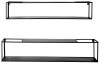 HAKU Möbel Wandregale-Set schwarz 85,0/95,0 x 17,0/20,0 x 17,0/20,0 cm, 2 St.