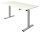 Kerkmann Move 1 base elektrisch höhenverstellbarer Schreibtisch weiß rechteckig, T-Fuß-Gestell silber 160,0 x 80,0 cm