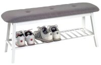 HAKU Möbel Schuhbank 18338 weiß, grau Stoff 100,0 cm
