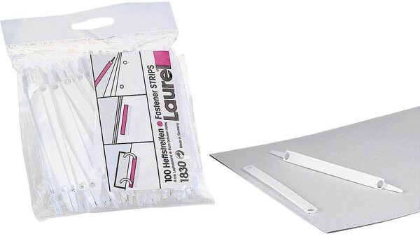 Laurel Heftstreifen EASY CLIP Abheftstreifen weiß Kunststoff, 100 St.