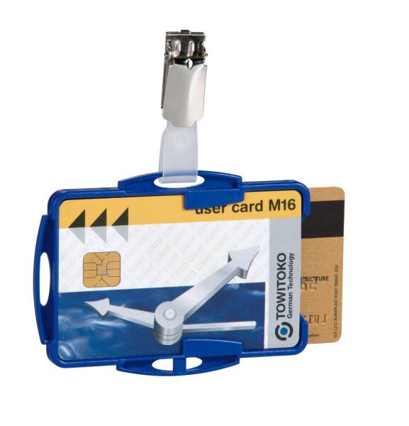 DURABLE Ausweishalter für 2 Karten 821806, Clip, blau, 25 St.