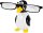 WEDO Brillenhalter Pinguin schwarz/weiß/gelb Polyresin 4,6 x 5,2 x 9,3 cm