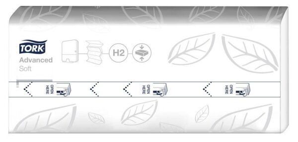 TORK Papierhandtücher 120454 H2 Advanced Interfold-Falzung 2-lagig weiß, 2.400 Tücher