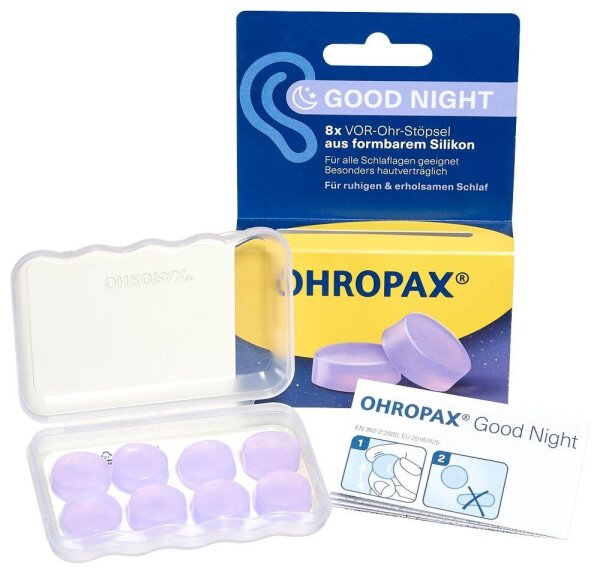 OHROPAX® Gute Nacht Ohrstöpsel 23 dB Silikon, 8 St.