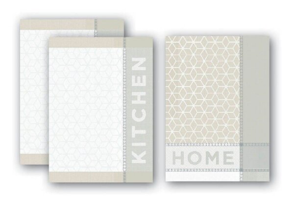 Dyckhoff Geschirrtücher Home & Kitchen taupe 50,0 x 70,0 cm, 3 St.