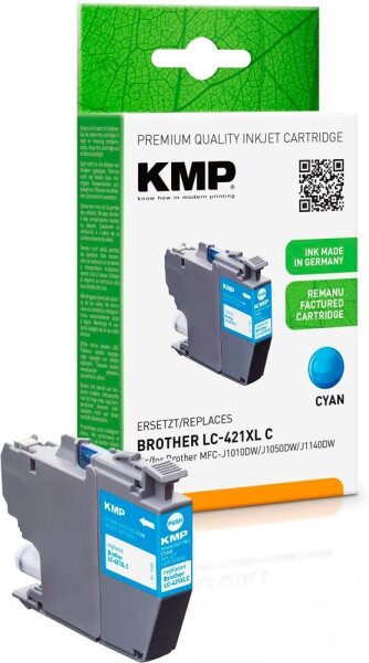 KMP  cyan Druckerpatrone kompatibel zu brother LC-421XLC