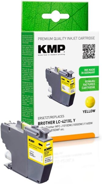 KMP  gelb Druckerpatrone kompatibel zu brother LC-421XLY