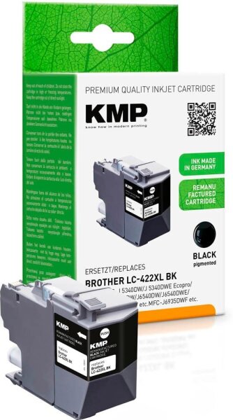 KMP  schwarz Druckerpatrone kompatibel zu brother LC-422XLBK