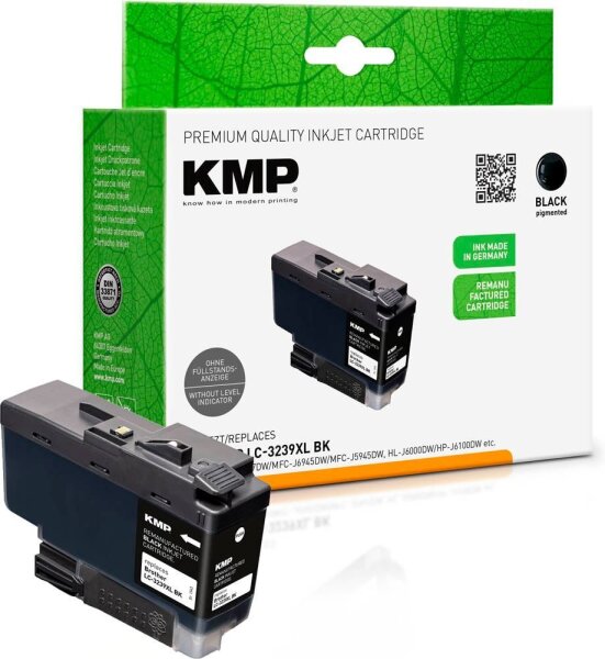 KMP  schwarz Druckerpatrone kompatibel zu brother LC-3239XLBK