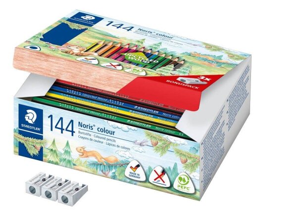 STAEDTLER Noris® colour 187 Buntstifte farbsortiert, 144 St.