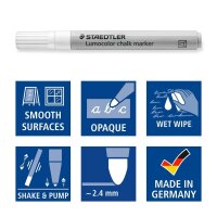 STAEDTLER Lumocolor chalk marker Kreidemarker farbsortiert 2,4 mm, 8 St.
