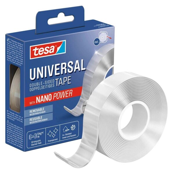 tesa Nano Power Universal doppelseitiges Klebeband 30,0 mm x 3,0 m, 1 St.