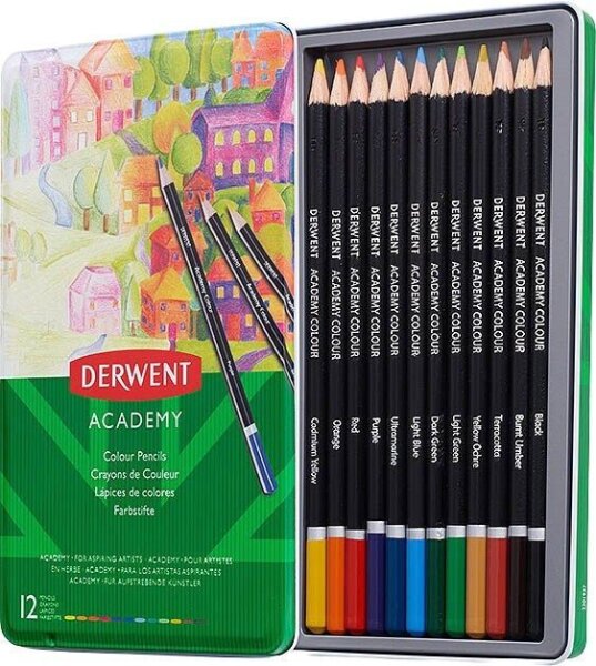 DERWENT Academy Colour Buntstifte farbsortiert, 12 St.