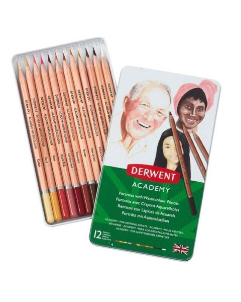 DERWENT Academy Skintones Aquarellstifte farbsortiert, 12 St.