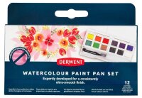 DERWENT Wasserfarbkasten 12 halbe Näpfchen und eine...
