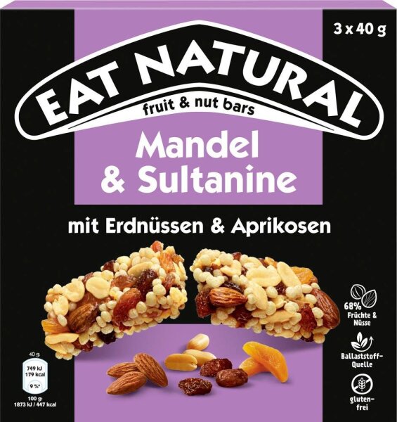 EAT NATURAL Mandel & Sultanine Müsliriegel 12x 3 St.  ( 5533 )