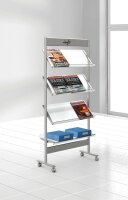 Kerkmann Prospektregal Ecoline silber DIN A4 70,0 x 35,0 x 160,0 cm, 1 St.