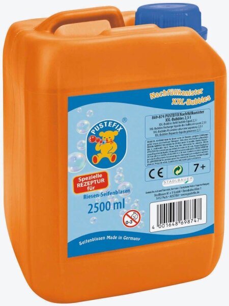 PUSTEFIX® Seifenblasenflüssigkeit Nachfüllkanister XXL-Bubbles 2500 ml, 1 St.