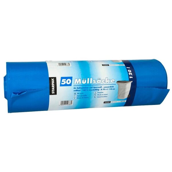 STARPAK Müllbeutel 120,0 l blau 45,0 µm, 50 St.