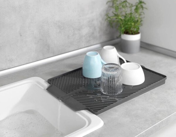 WENKO Abtropfmatte Linea grau, 1 St.