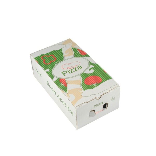 PAPSTAR Pizzakartons pure weiß, rot, grün, creme 30,0 x 16,0 cm, 100 St.
