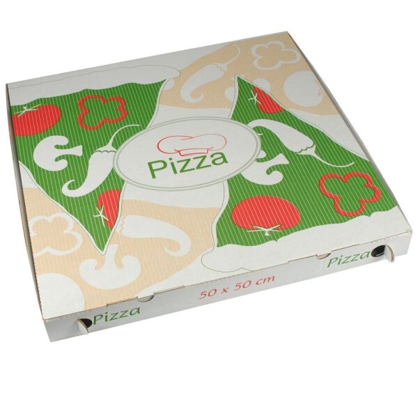 PAPSTAR Pizzakartons pure weiß, rot, grün, creme 50,0 x 50,0 cm, 50 St.