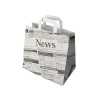 PAPSTAR Papier-Tragetaschen Newsprint weiß 26,0 x...