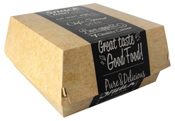 PAPSTAR Burger-Boxen pure braun 18,0 x 18,0 cm, 50 St.