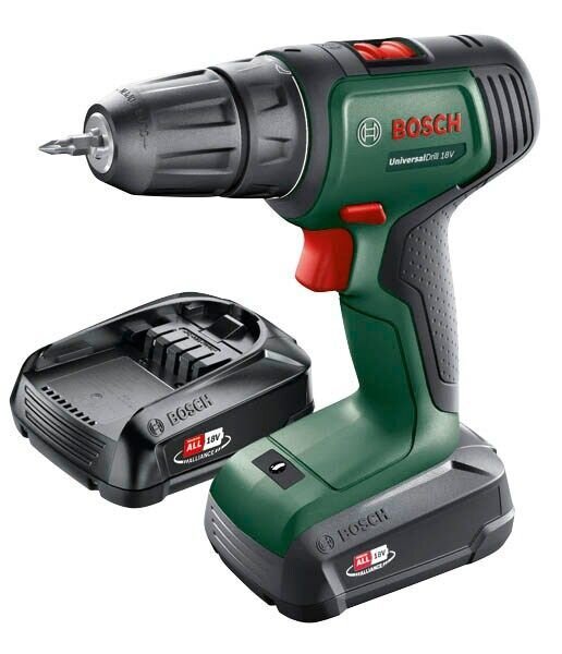 BOSCH Home & Garden UniversalDrill 18V Akku-Bohrschrauber 18,0 V, mit 2 Akkus