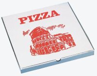 STARPAK Pizzakartons weiß, rot 28,0 x 28,0 cm, 100 St.