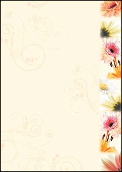 SIGEL Motivpapier Flowerstyle Motiv DIN A4 90 g/qm 50 Blatt